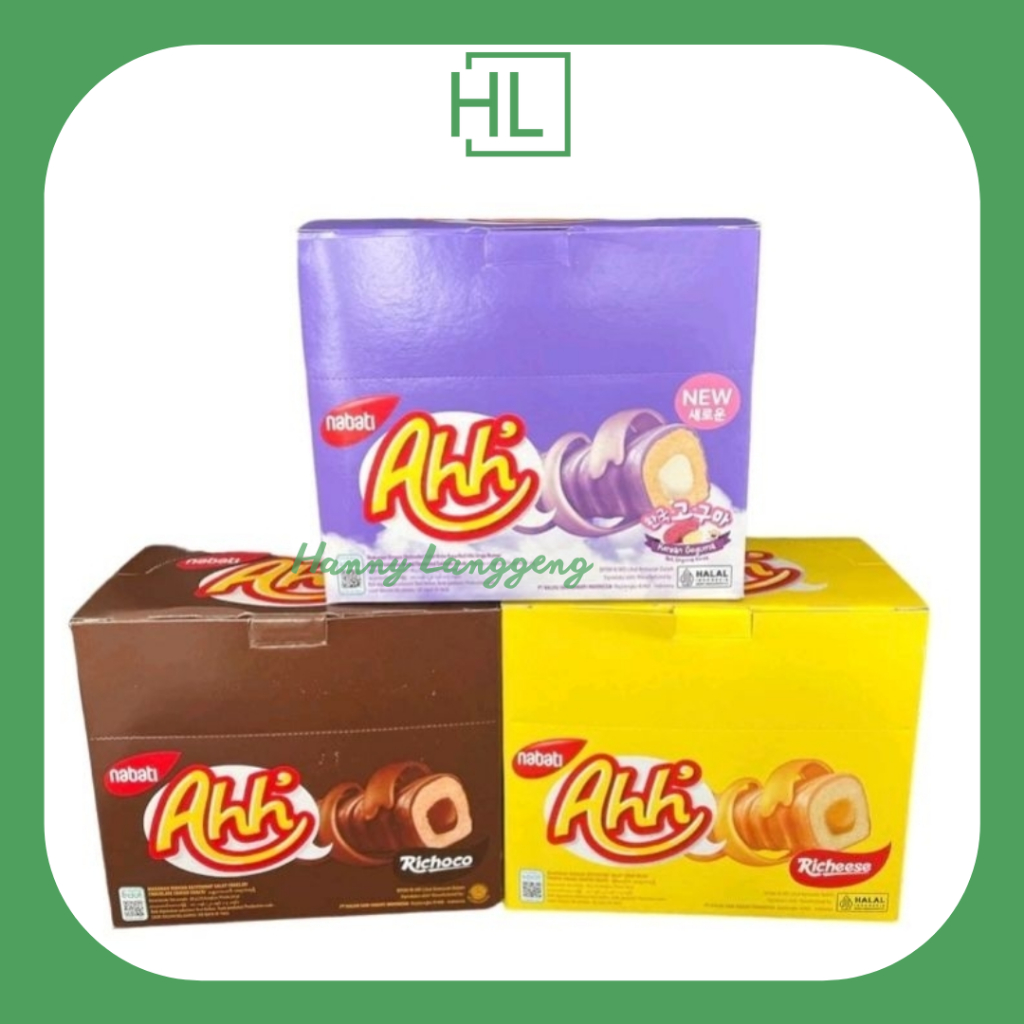 

[HL] Richeese/Richoco Nabati Ahh 500an Triple Cheese Roll/ Cokelat/ Korean Goguma 5.5 gr Isi 20 pcs