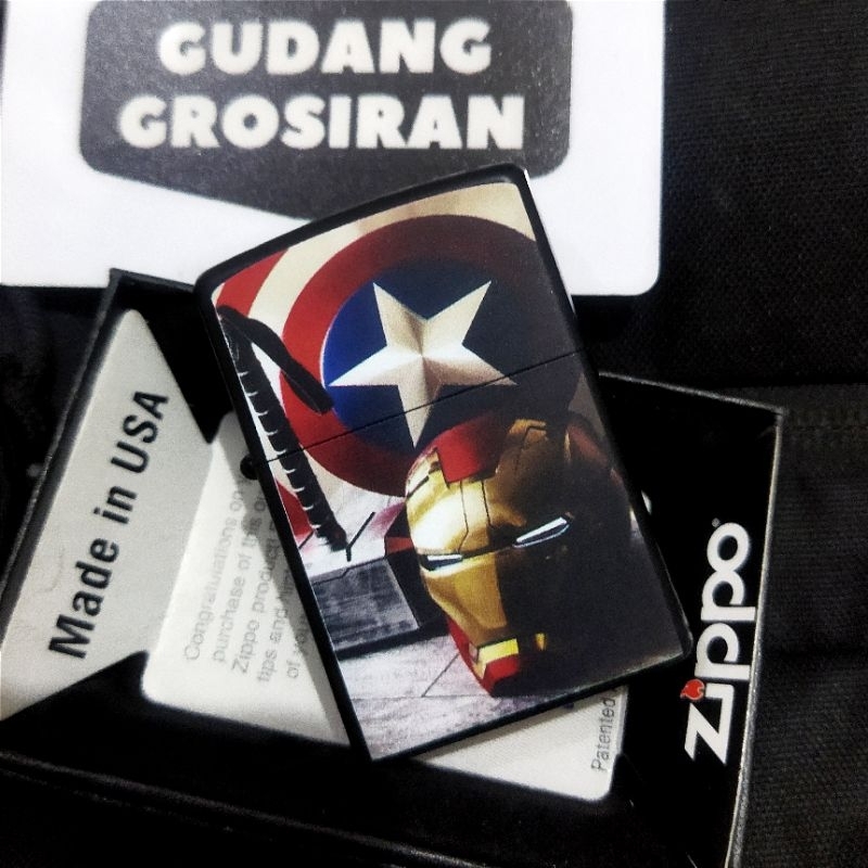 Korek api Zippo Matte Black UV print AVENGERS