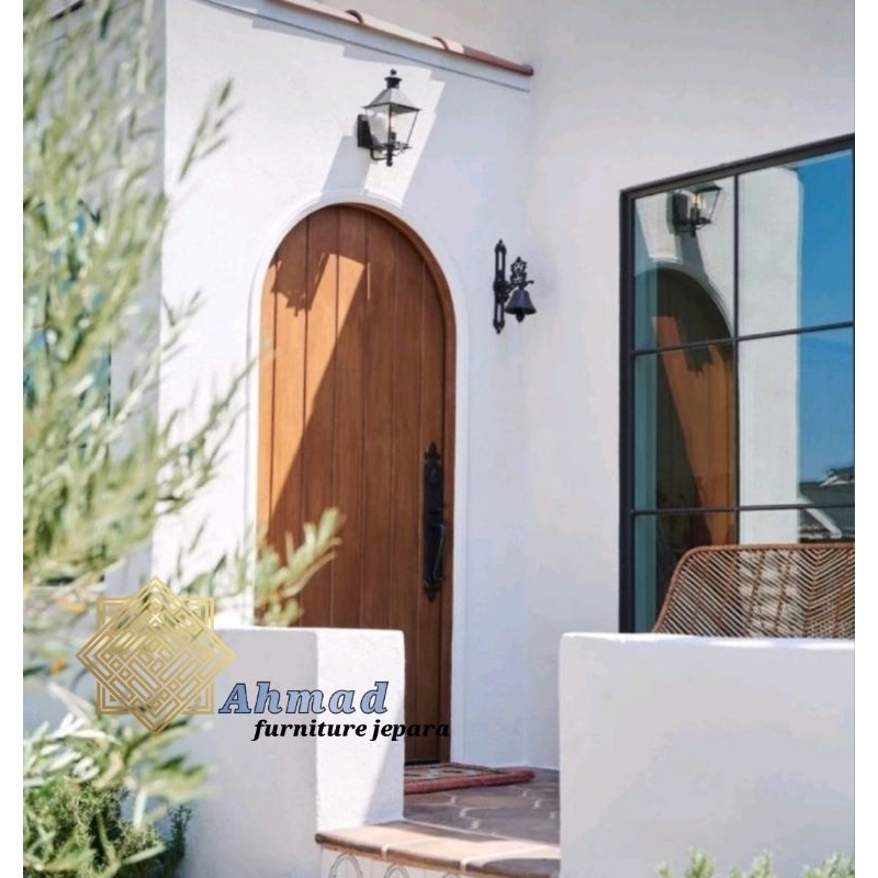 Pintu kusen lengkung full jati