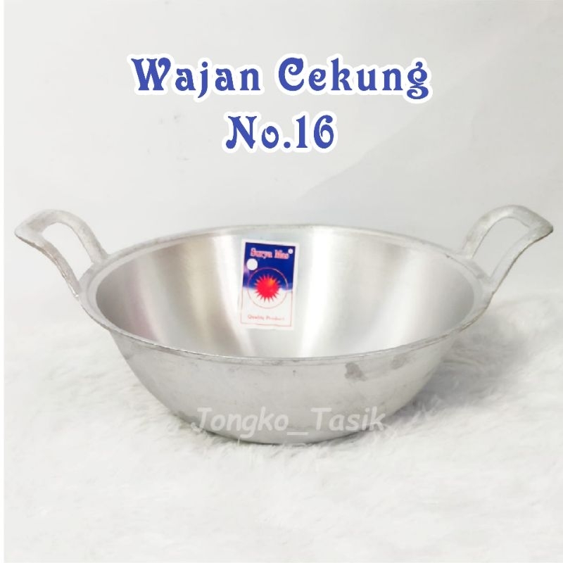 Wajan Cekung No 16 Bahan Aluminium Cor Tebal Anti Lengket Khas Tasikmalaya
