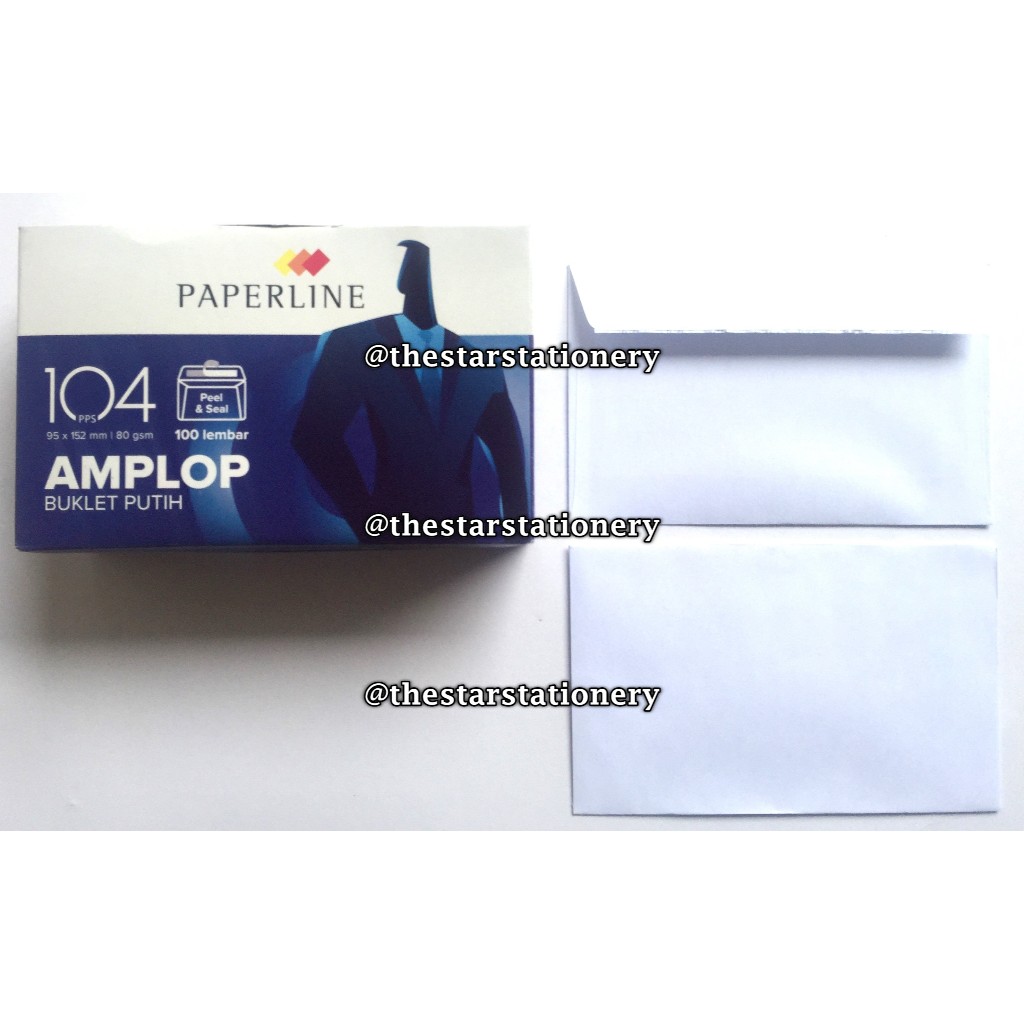 

(1 Pak isi 100 Lembar) GROSIR Amplop PAPERLINE 104 9.5 x 15.2 Cm 80 Gsm Perekat Seal / Amplop Paperline 104 PPS / Amplop Putih Polos Paperline / Paperline 104 80 Gram