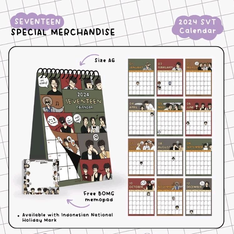 

[READY] SEVENTEEN 2024 Calendar / Kalender SEVENTEEN 2024
