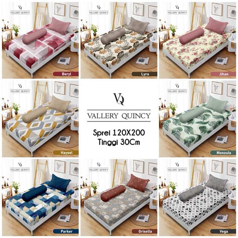 Sprei Vallery Quincy 120x200 Tinggi 30 cm - Sprei Vallery Quincy Motif 120x200x30