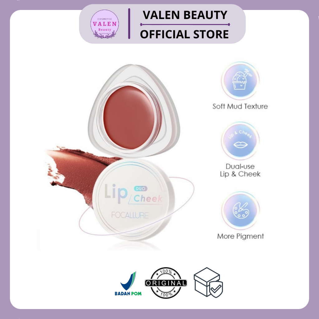 FOCALLURE (FA266) CHEEK DUO Dual-use Lip Mud Lip clay & Velvet-hazy Matte Blush on-Makeup