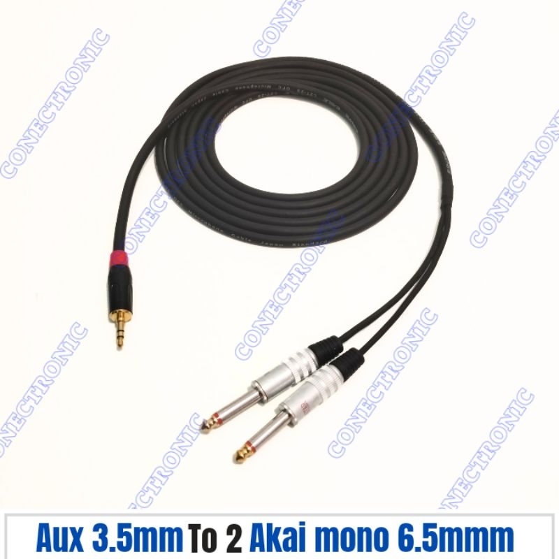 Kabel jack aux 3.5mm ke Akai mono 6.5mm silver