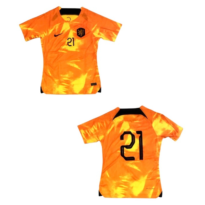 JERSEY PLAYER ISSUE (PI) BELANDA NETHERLANDS HOME WC 2022, NAMESET FRIENDLY MATCH #21