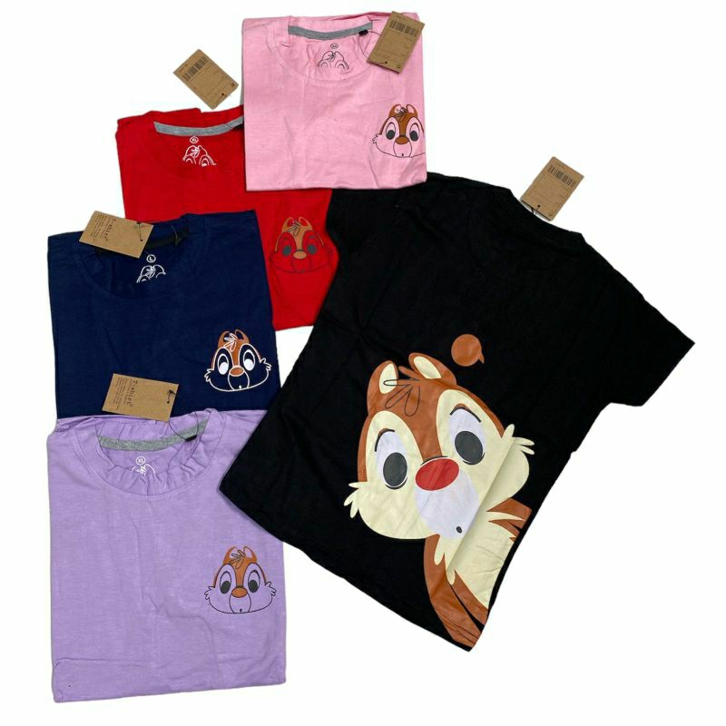 Kaos cewe tangan pendek chip and dale