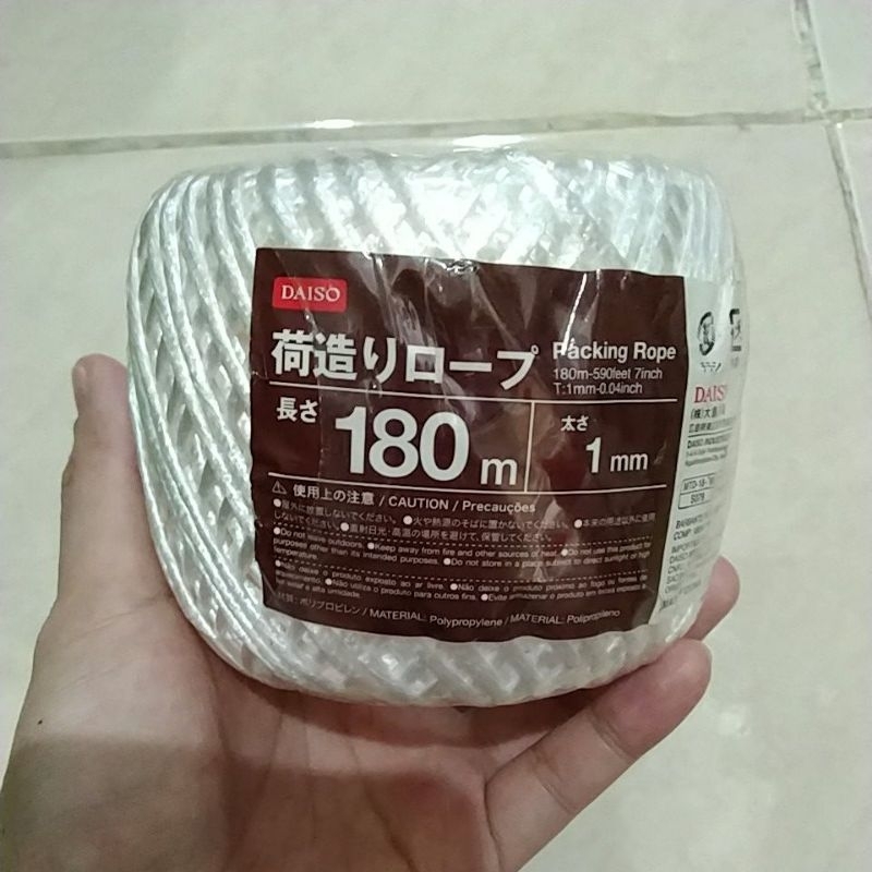 

Daiso packing rope 180 m ukuran 1 mm tali ikat barang TC-0824