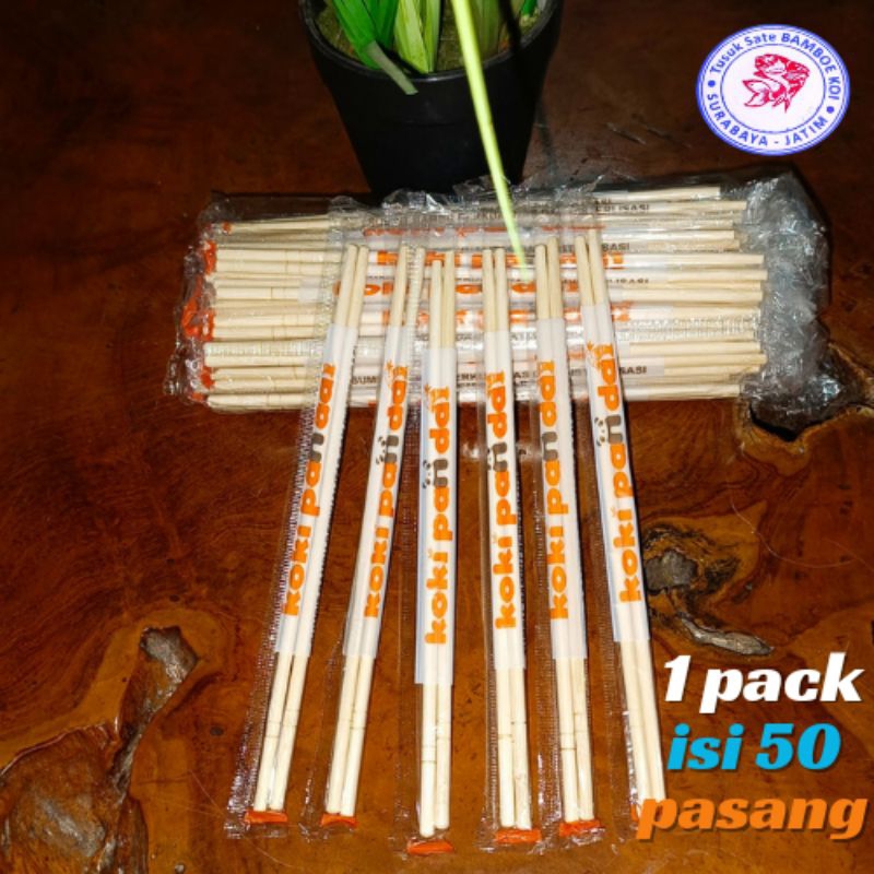 [Isi 50 pasang] SUMPIT BAMBU IMPORT KOKI PANDA PREMIUM