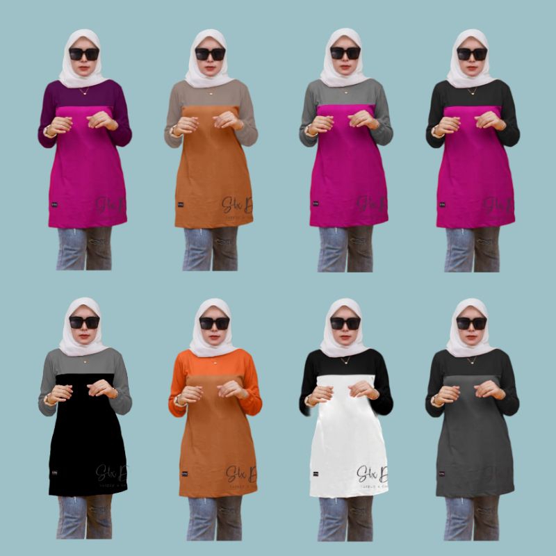 Baju wanita Tunik Six Diary Original Warna Kombinasi