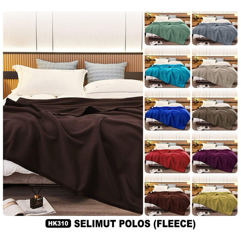Selimut Bulu (Fleece) Motif Polos Ukuran 120x170cm Bahan Lembut Selimut Single Warna Polos Murah Sel