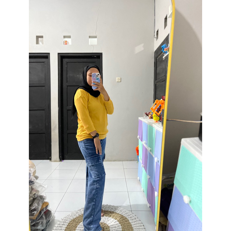 kaos phenomenal bahan waffle lengan 7/8