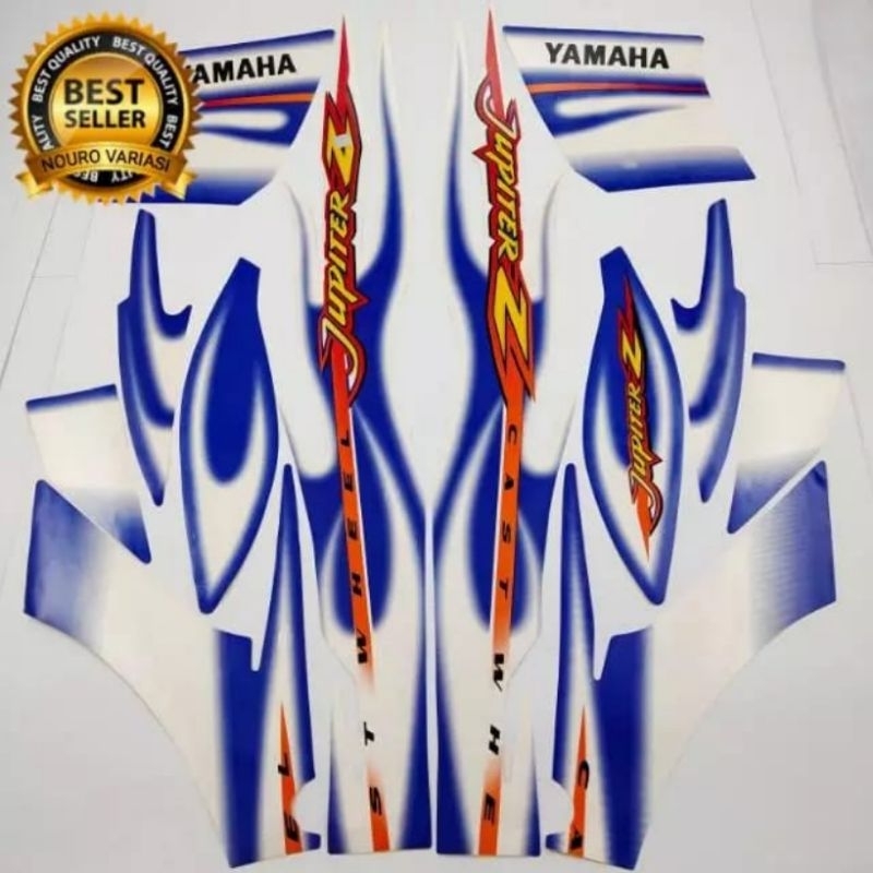 STIKER STRIPING YAMAHA JUPITER Z 2005 PUTIH BIRU