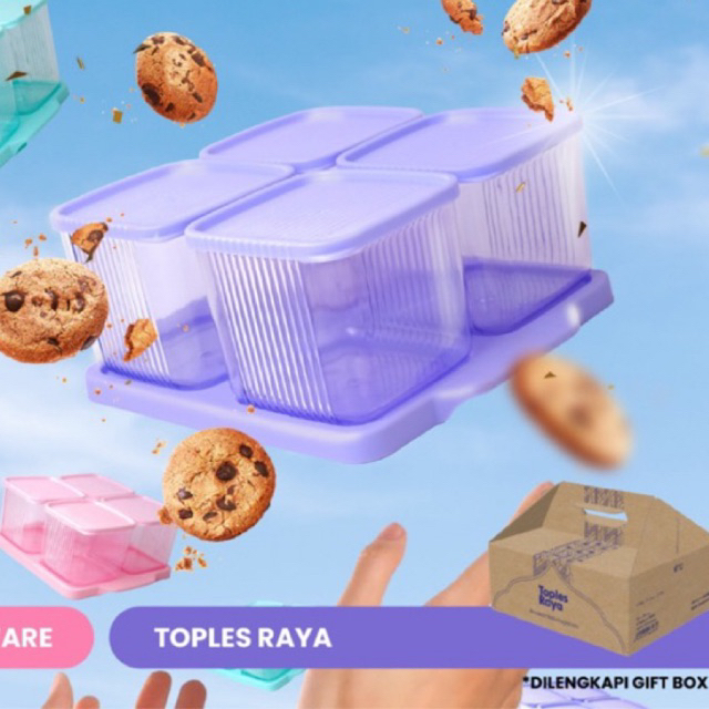 Toples Raya Toples Lebaran minimalis plastik Set Nampan Free Gift Box tempat penyimpanan kue kering