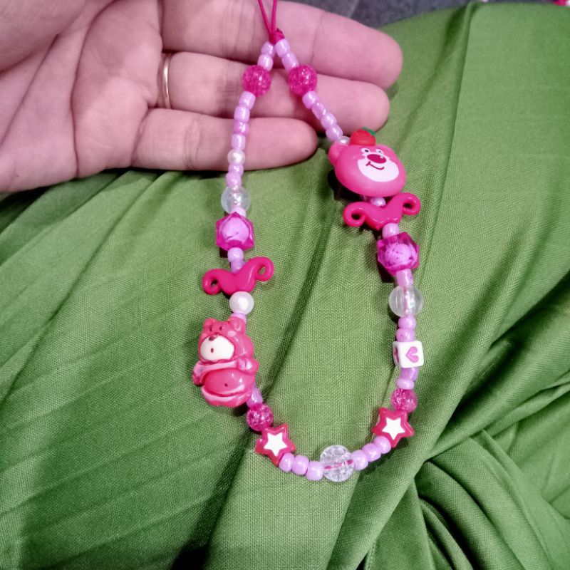 strap hp lotso pink/ gantungan hp lotso/ strap phone