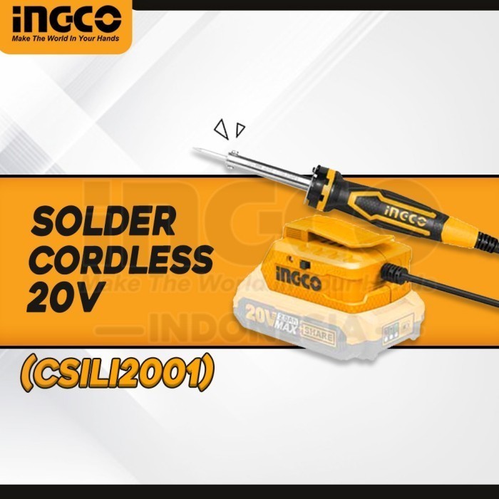 Cordless Solder Iron (40 W) INGCO CSILI2001 - Patri Listrik Timah