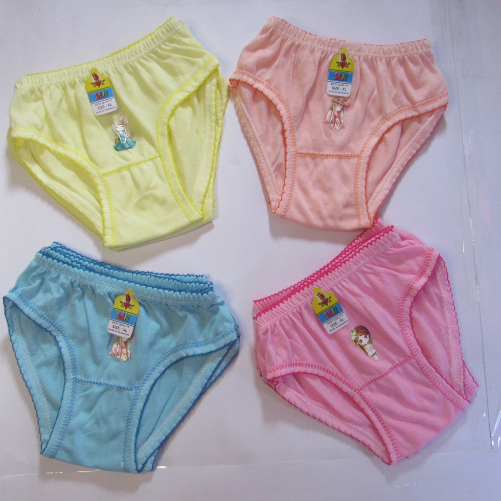 Isi 6 pcs Celana Dalam Anak Perempuan Katun Lembut Anime Polos Cewek Usia 1-8 Tahun