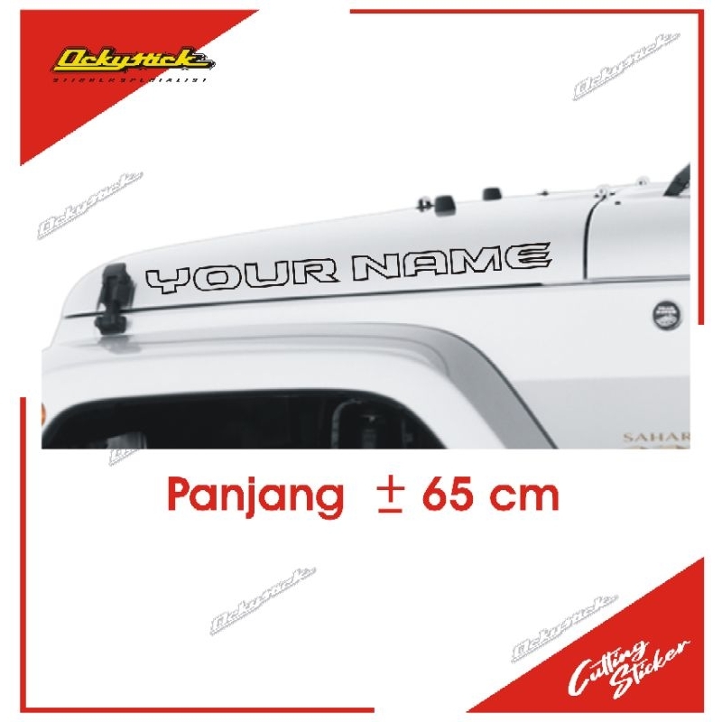 cutting sticker Custom Nama kap mesin Rubicon