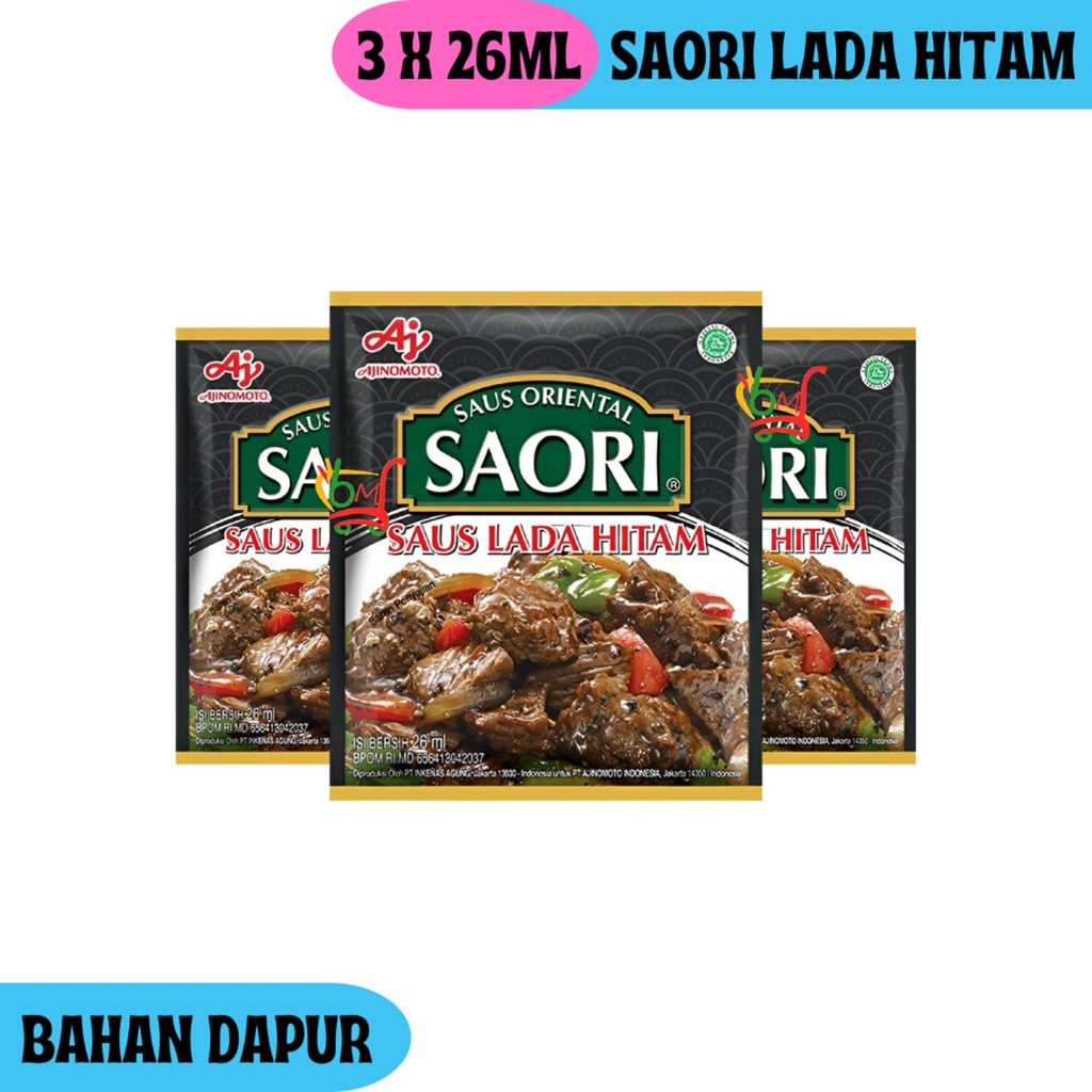 

3PCS Saori Saus Lada Hitam Bumbu Masak Instan dari Ajinomoto