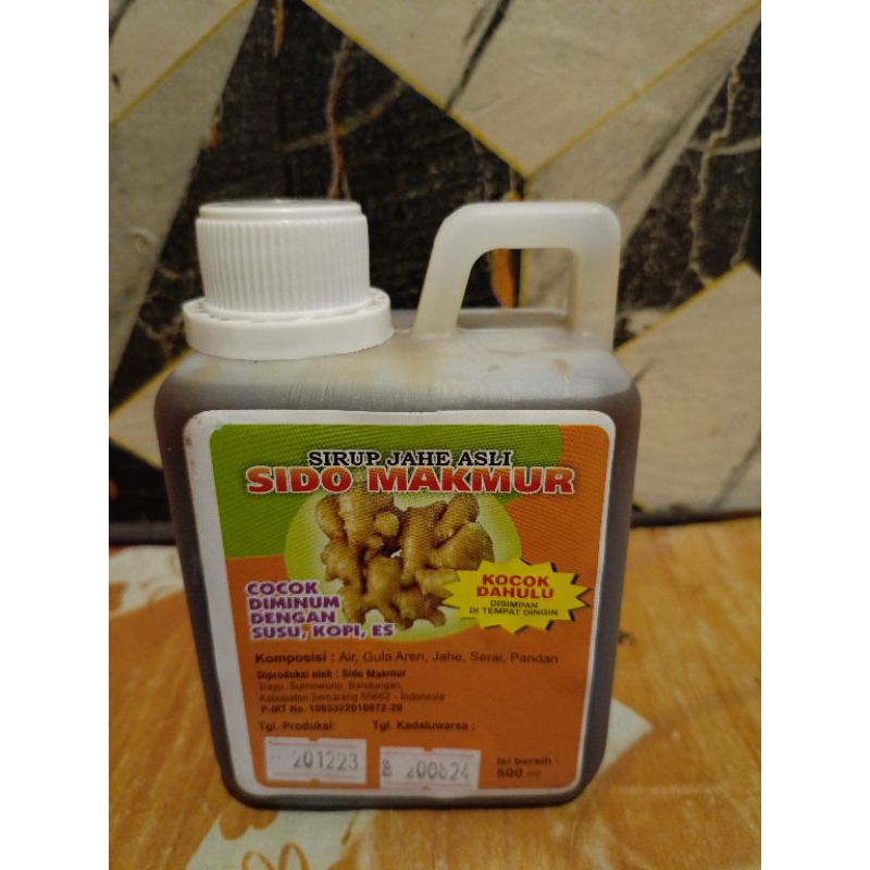 

Sirup Jahe siap minum kemasan jerigent