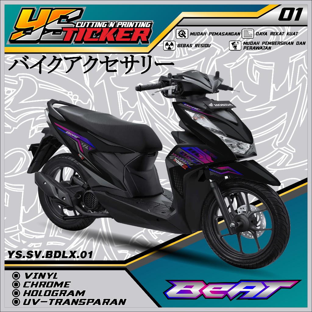 Stiker Striping BEAT STREET/DELUXE-Modifikasi List Variasi viral Terbaru BEAT DELUXE Vol. 01