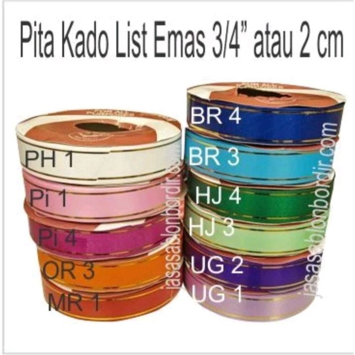 

Pita Kado Jepang List Emas 2cm atau 3/4 inch
