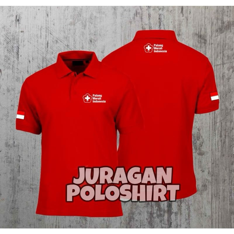 KAOS POLO PMI / palang merah Indonesia / nyaman dipakai / keren