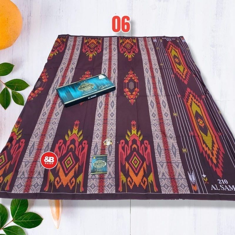 sarung al samsi motif BHS SGE hitam/biru/coklat/hijau/marun