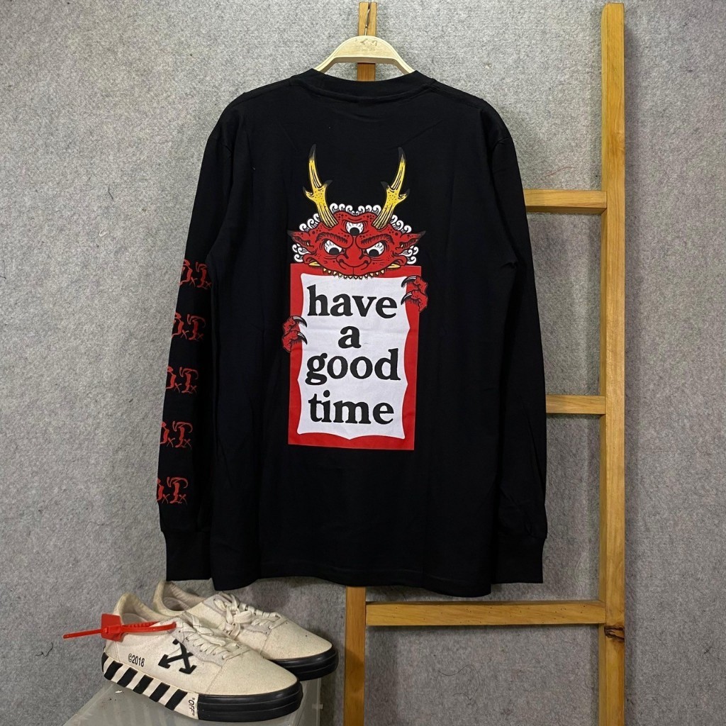 KAOS TSHIRT LENGAN PANJANG LONG SLEEVE HAVE A GOOD TIME DRAGON BLACK