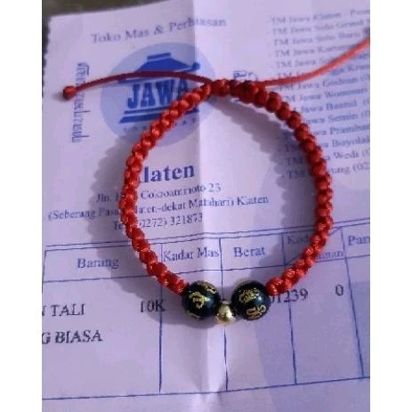 Gelang Tali Anyam Batu Variasi Emas 0,1gram 10karat