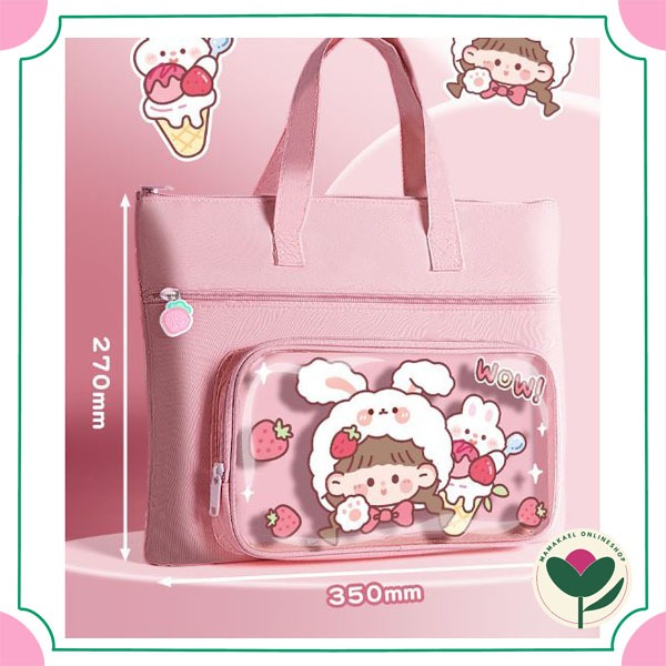 (KHUSUS BATAM SAJA) Tas tote anak les lucu tutoring bag cute MK1515