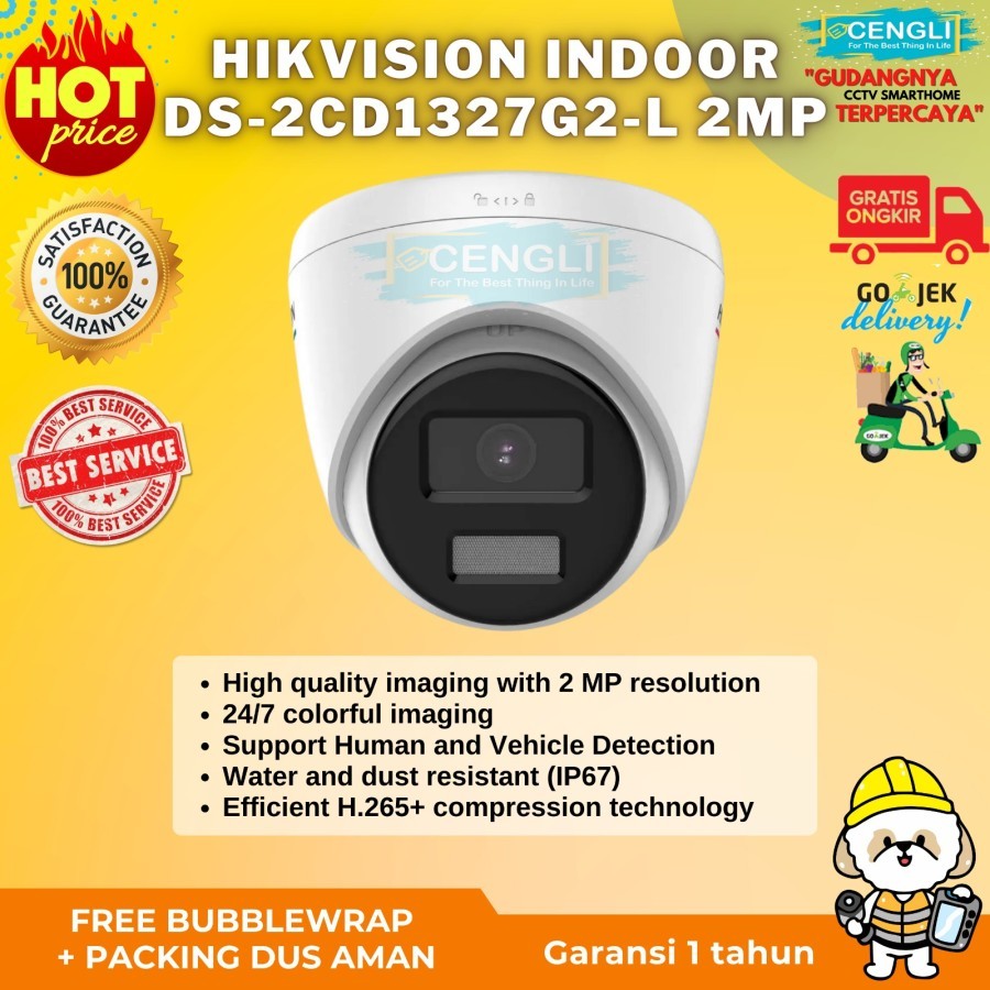Ipcam Hikvision Indoor DS-2CD1327G2-L 2mp ColorVu Fixed Turret
