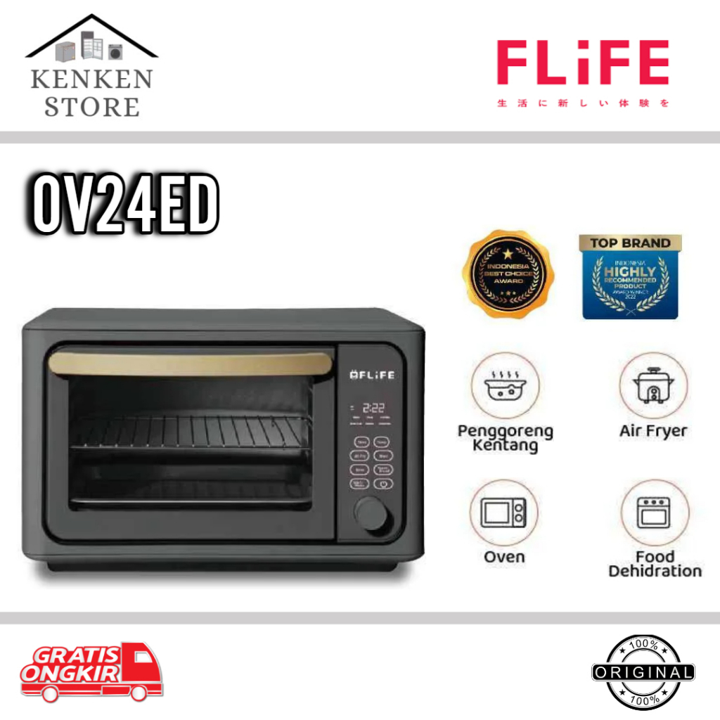 DIGITAL AIR FRYER TOASTER OVEN FLIFE OV24ED