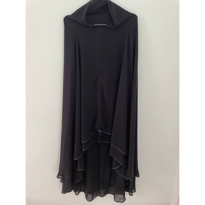 preloved khimar black by alsyahra