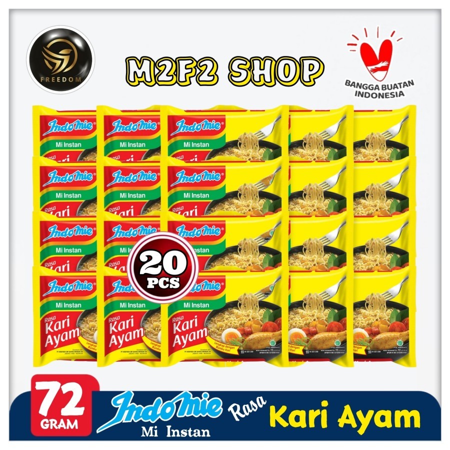 

Indomie Mie Instant Kuah Rasa Kari Ayam | Bag - 72 gr (Kemasan 20 Pcs)
