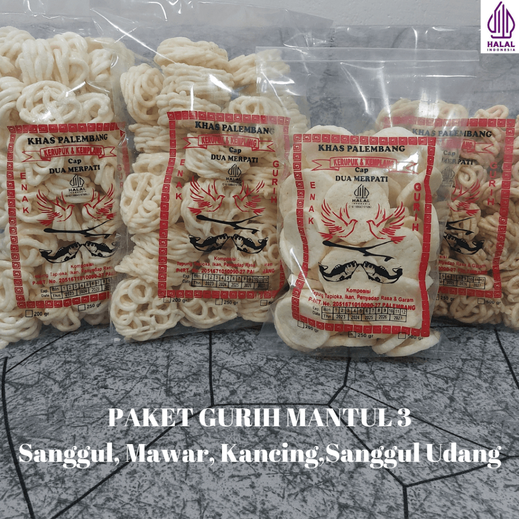 

PAKET GURIH MANTUL MIX 4 BUNGKUS 1 KG [SANGGUL,MAWAR,KANCING,SANGGUL UDANG]