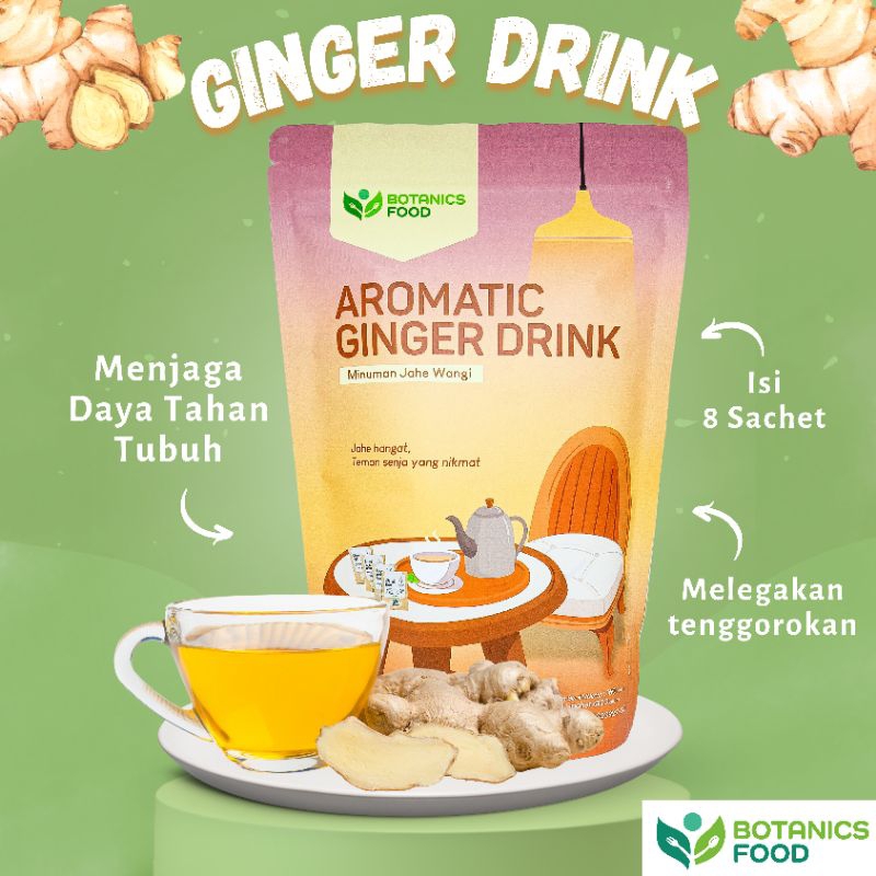 

Instant Aromatic Ginger Drink (8 Sachet) / Minuman Jahe Wangi Instan Sehat / Tanpa Pengawet dan Pemanis Buatan / Botanics Food