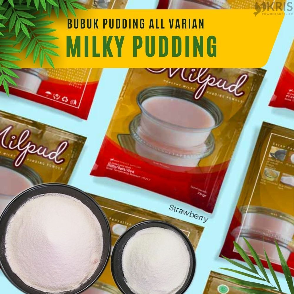 

Bubuk Pudding Rasa Strawberry, Banana, Avocado, Lychee, Hazelnut 75gr - Milky Pudding