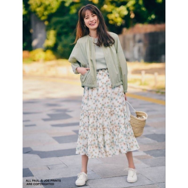 UNIQLO X PAUL & JOE tiered floral skirt/UNIQLO COLLAB PAUL & JOE /Uniqlo rok motif umpak/rok uniqlo/