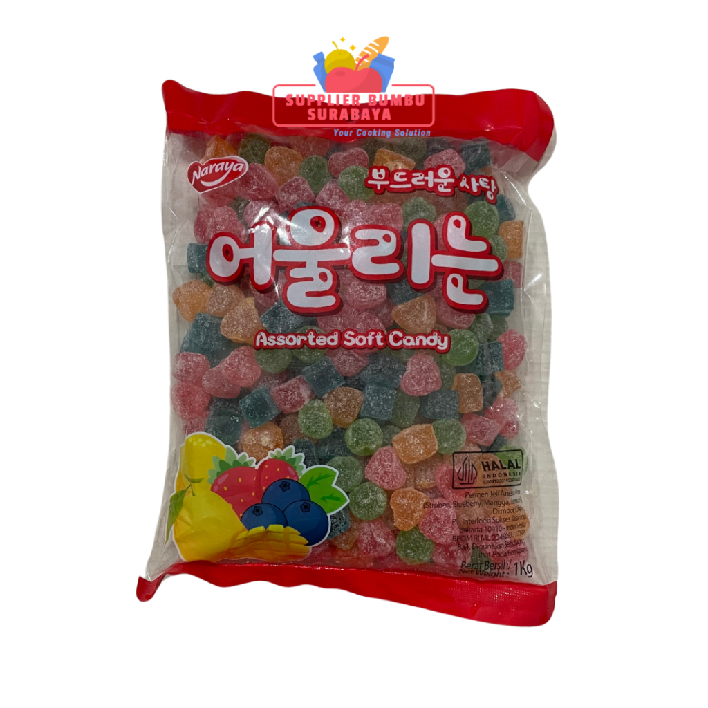 

Naraya Soft Candy Permen Jelly Aneka Warna Mix Fruit 1kg