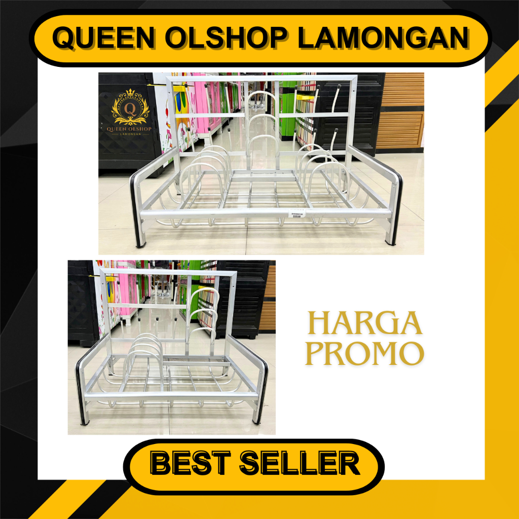 [PROMO] Rak Piring Almini Alumunium Gantung Duduk 60 80 cm