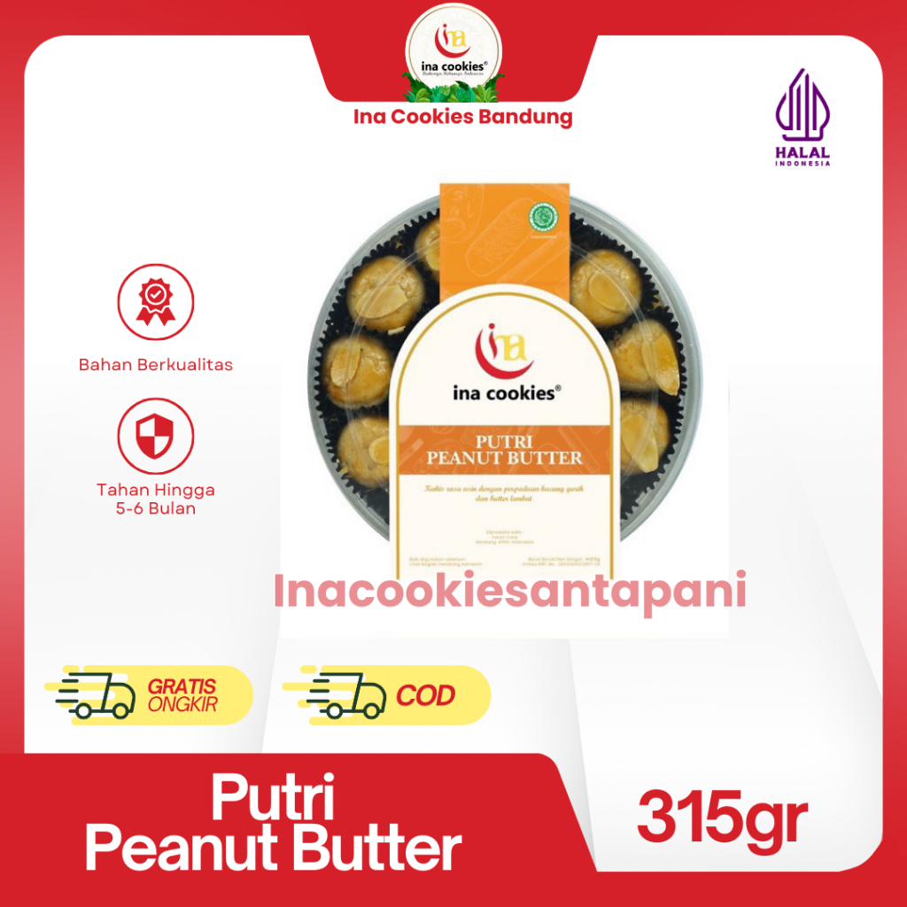 

Ina Cookies Kue Kering Premium Putri Peanut Butter Toples Reguler