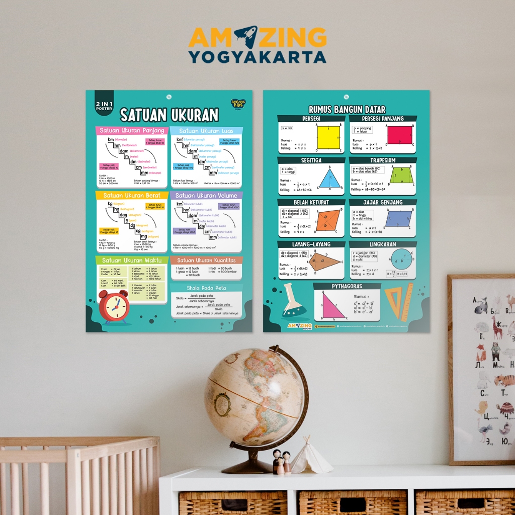 Poster Edukasi Anak Satuan Ukuran (2 in 1 poster)