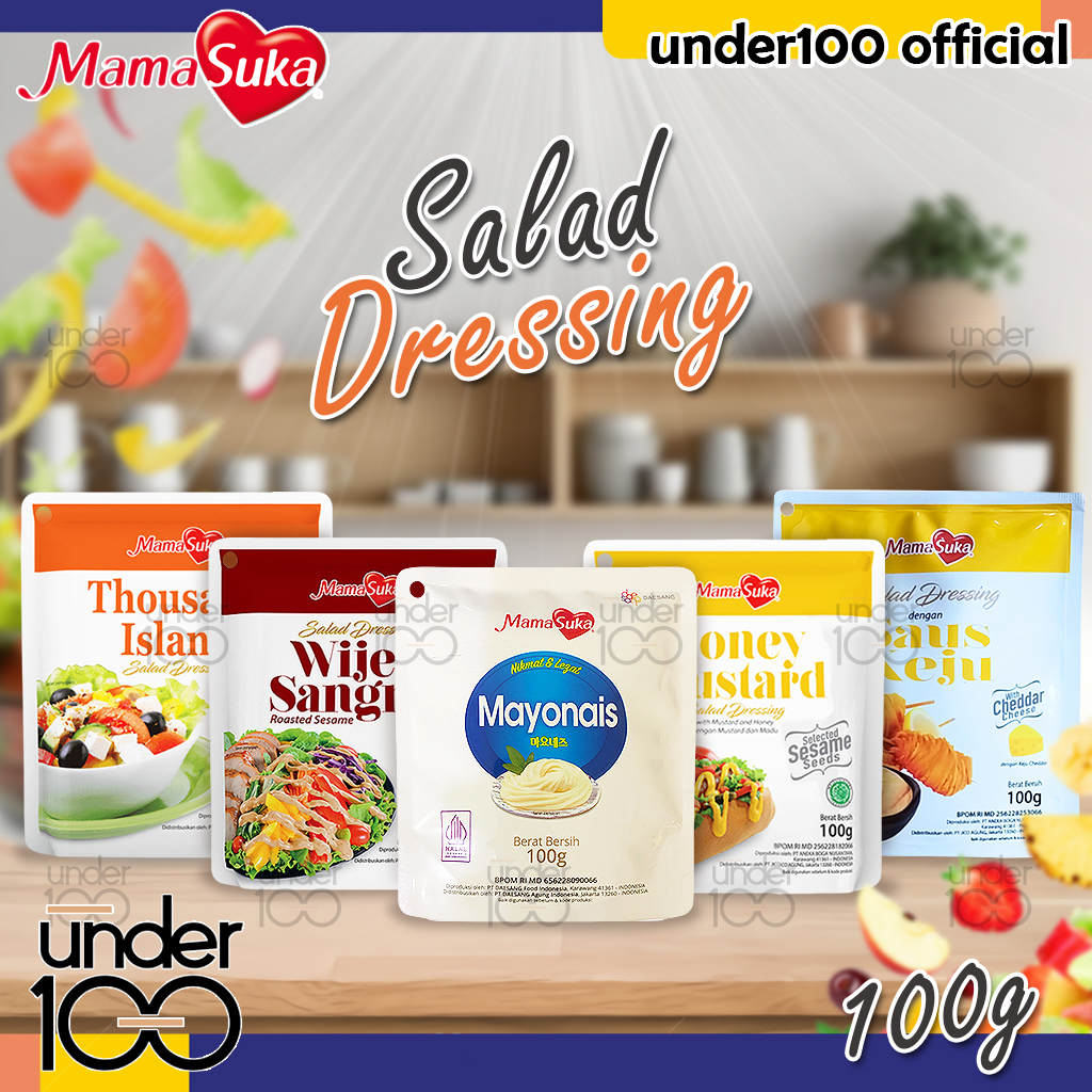 

❤ Under100 ❤ Mamasuka Salad Dressing Roasted Sesame 100g | Wijen Sangrai | Saus Keju | Thousand Island | Mayonaise | HALAL BPOM