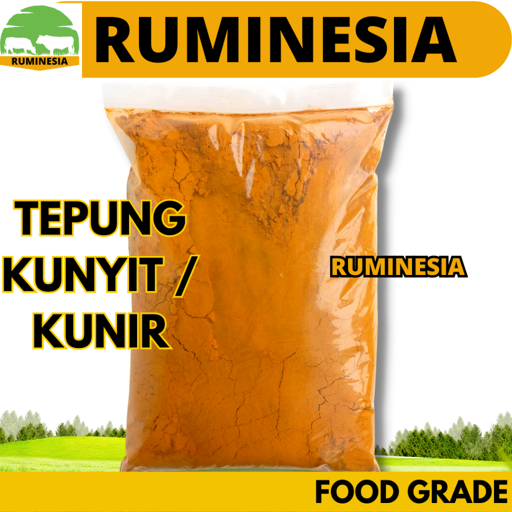 

KUNYIT BUBUK 1 KG FOOD GRADE ORIGINAL - Tepung Bubuk Kunir kunyit Murni 100% Asli