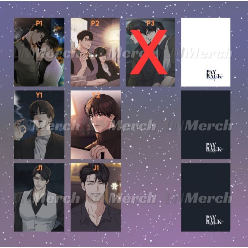 POSTCARD / POSTER MINI Payback Manhwa bl Yoohan Yoonjay