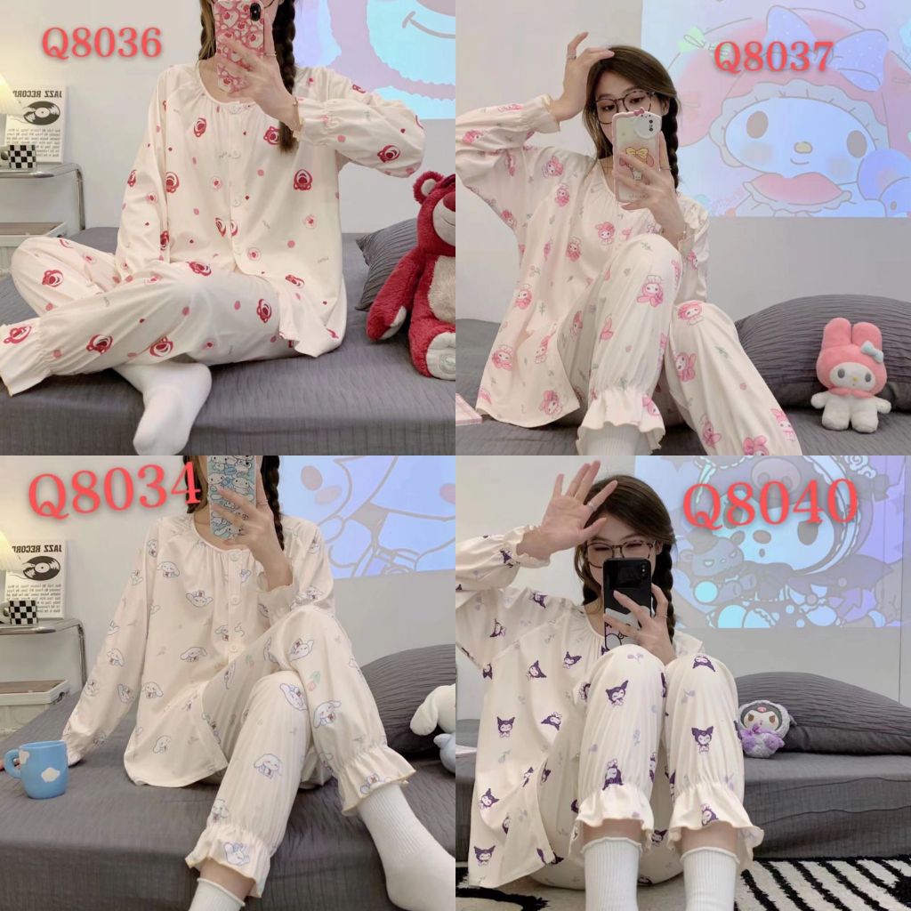 SETELAN PIYAMA IMPORT PP KANCING SUPER PREMIUM ALA KOREA