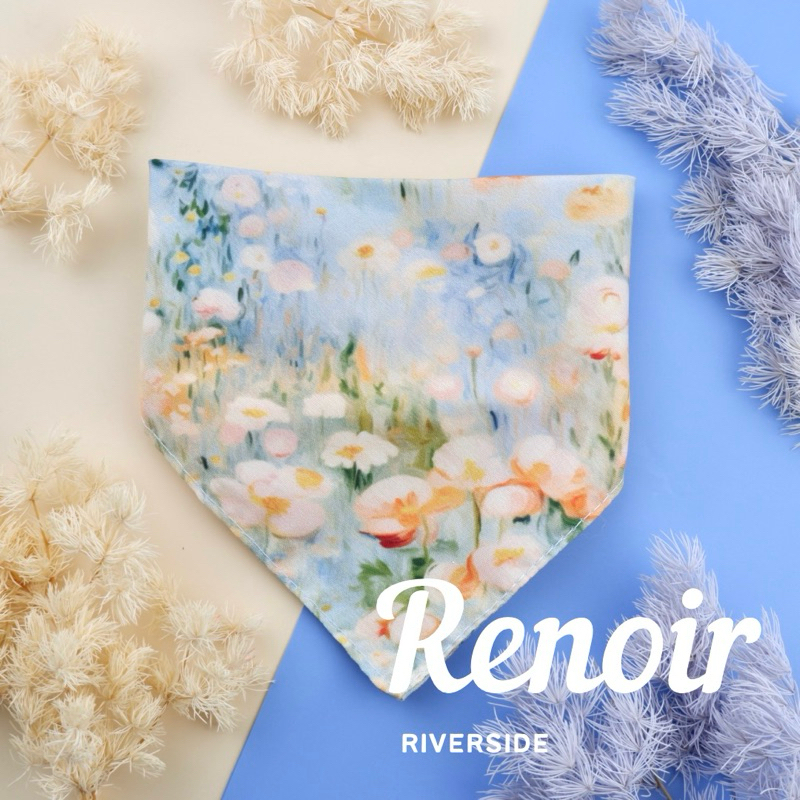 Riverside Double Layer Bib & Bandana - Renoir Inspired - Artistry Dog Bib & Bandana