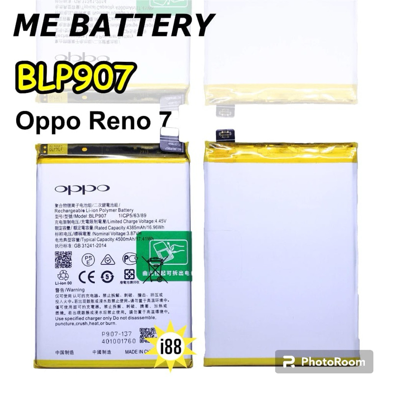 Baterai 0ppo BLP907 Batterry 0ppo Reno 7 Reno 7Z Baterai 0ppo Reno 8 Oppo Reno F21 Pro Baterai Origi