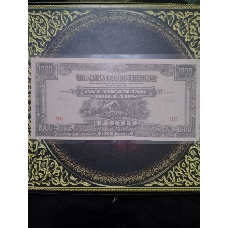 Uang Pendudukan Jepang di Malaya 1000 dollar 1942 xf